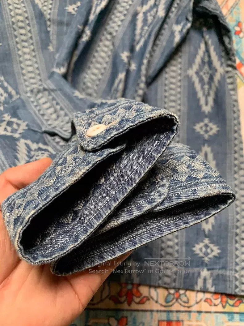 RRL Ralph Lauren RRL Ralph Lauren Men's indigo dyed Southwest Indian workwe Size US XS / EU 42 / 0 - 3 Thumbnail