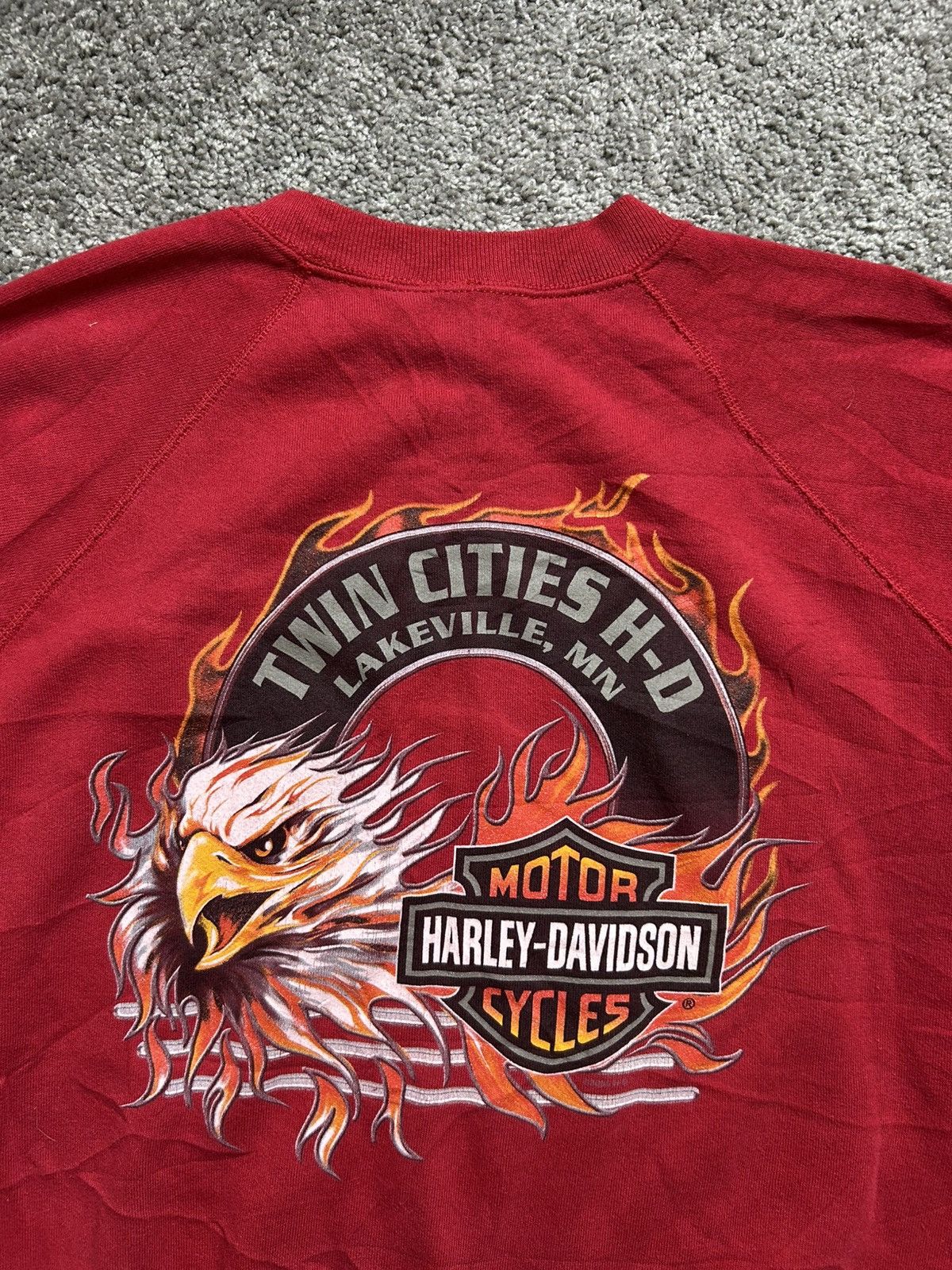 Vintage Vintage Y2K Harley Eagle Flames Crewneck Sweatshirt 2005 Size US L / EU 52-54 / 3 - 5 Thumbnail