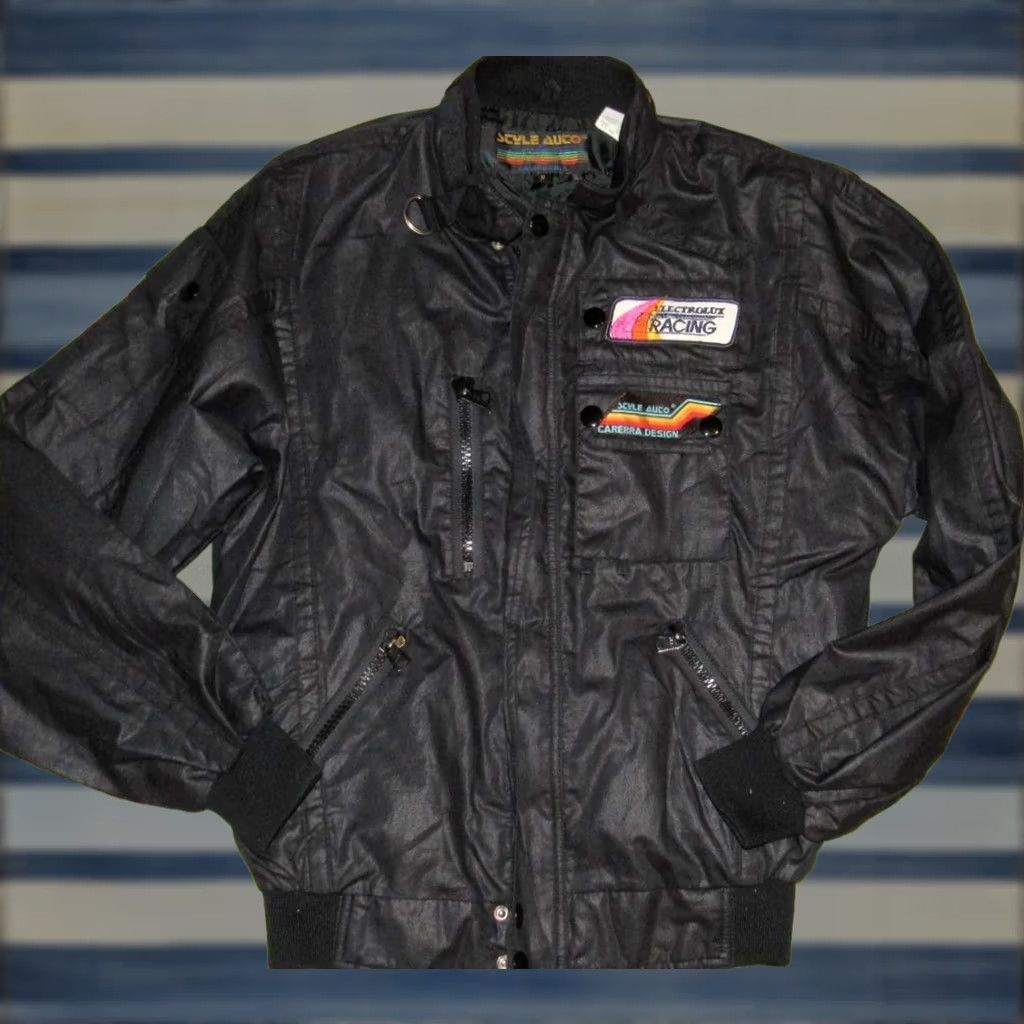 Carrera Vtg STYLE AUTO Carrera Design Electrolux Racing Jacket Small Mens Black Polyester blend Jacket XS Small Black 65% Polyester 35% Cotton Size US S / EU 44-46 / 1 - 1 Thumbnail