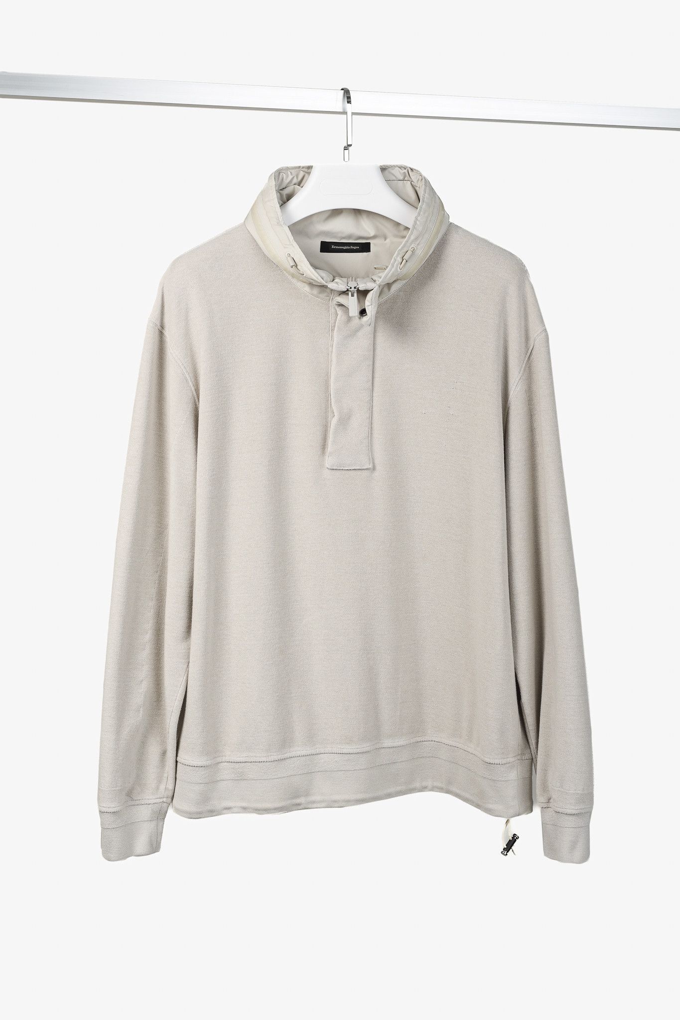 Ermenegildo Zegna Ermenegildo Zegna Cotton Concealed Hood Sweatshirt Size US L / EU 52-54 / 3 - 1 Thumbnail