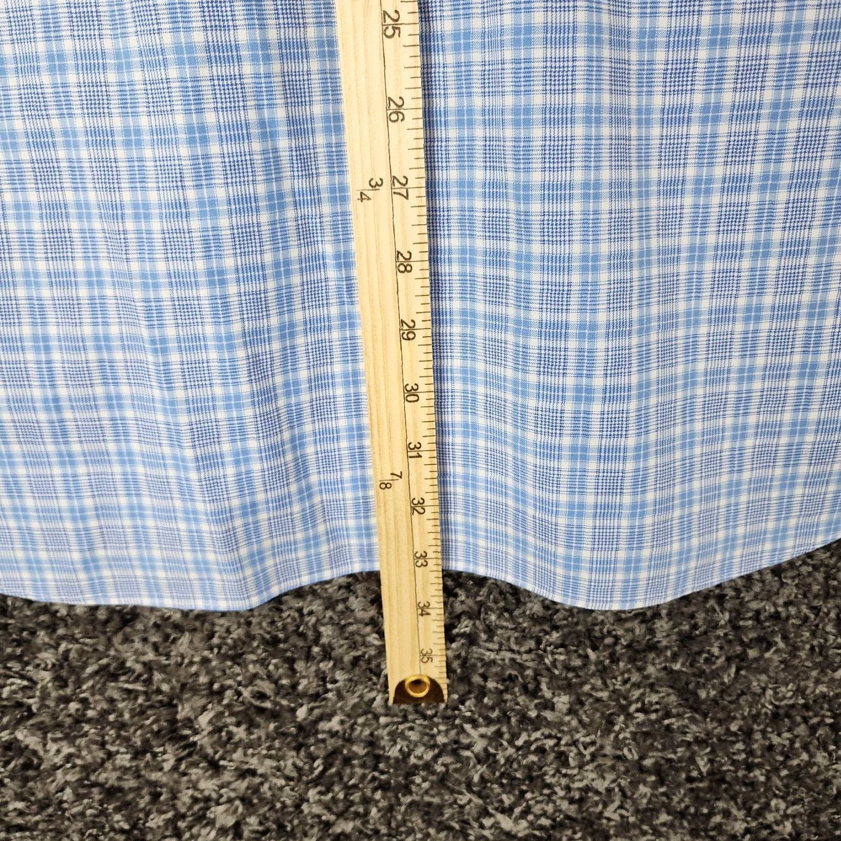 David Donahue David Donahue Dress Shirt Men 2XL Blue Plaid Long Sleeve Mens Size 48R - 7 Thumbnail