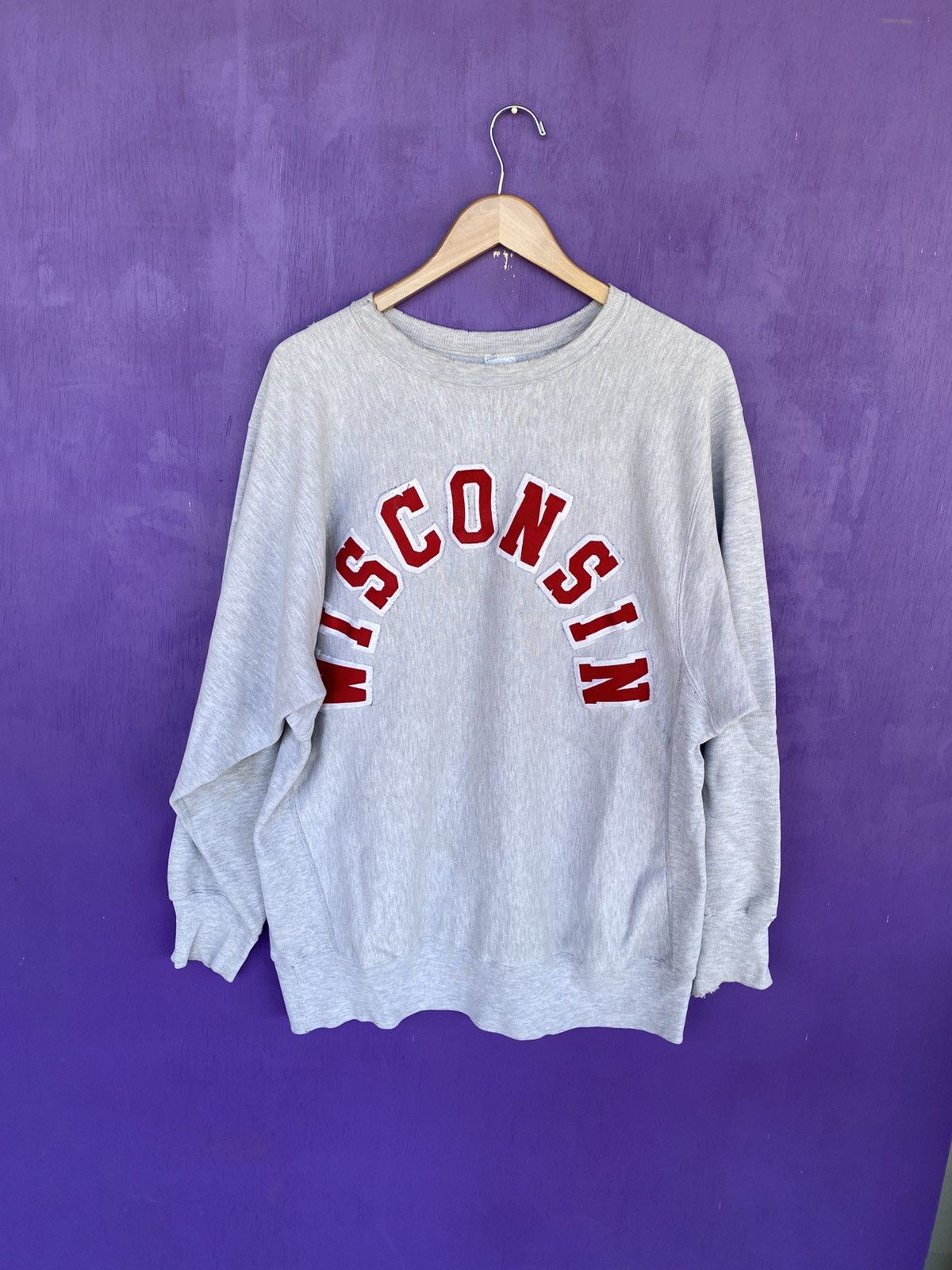 Champion Vintage 90s Wisconsin badgers patches reverse weave Size US XL / EU 56 / 4 - 1 Thumbnail