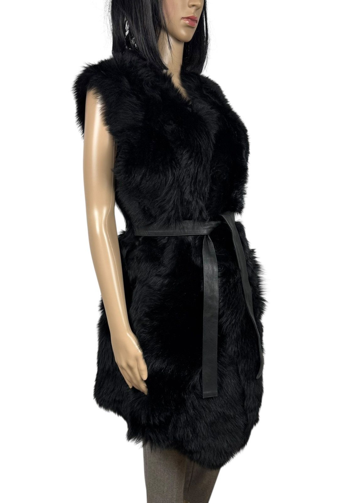 Other Aminaka Wilmont Fur Vest Belted Genuine Leather size 12 Size M / US 6-8 / IT 42-44 - 4 Thumbnail