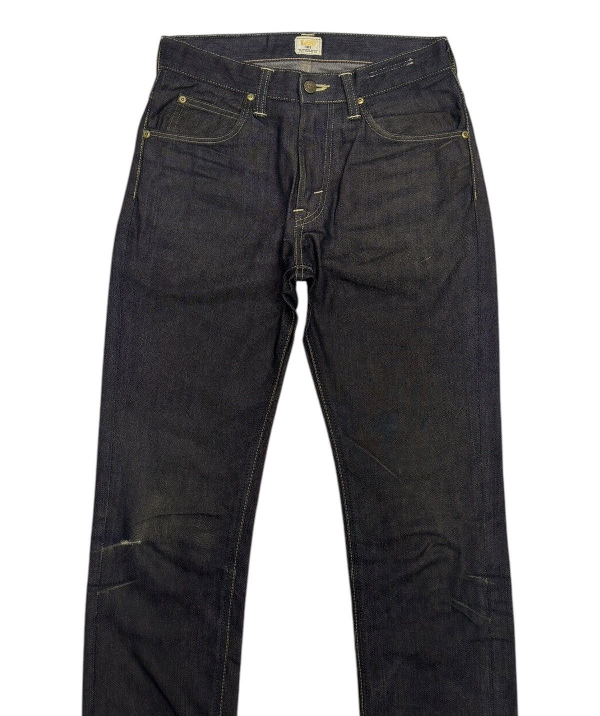 Lee 🔥LEE 101 BLACK JEANS SLIM STRAIGHT DISTRESSED JEAN Size US 29 - 3 Thumbnail