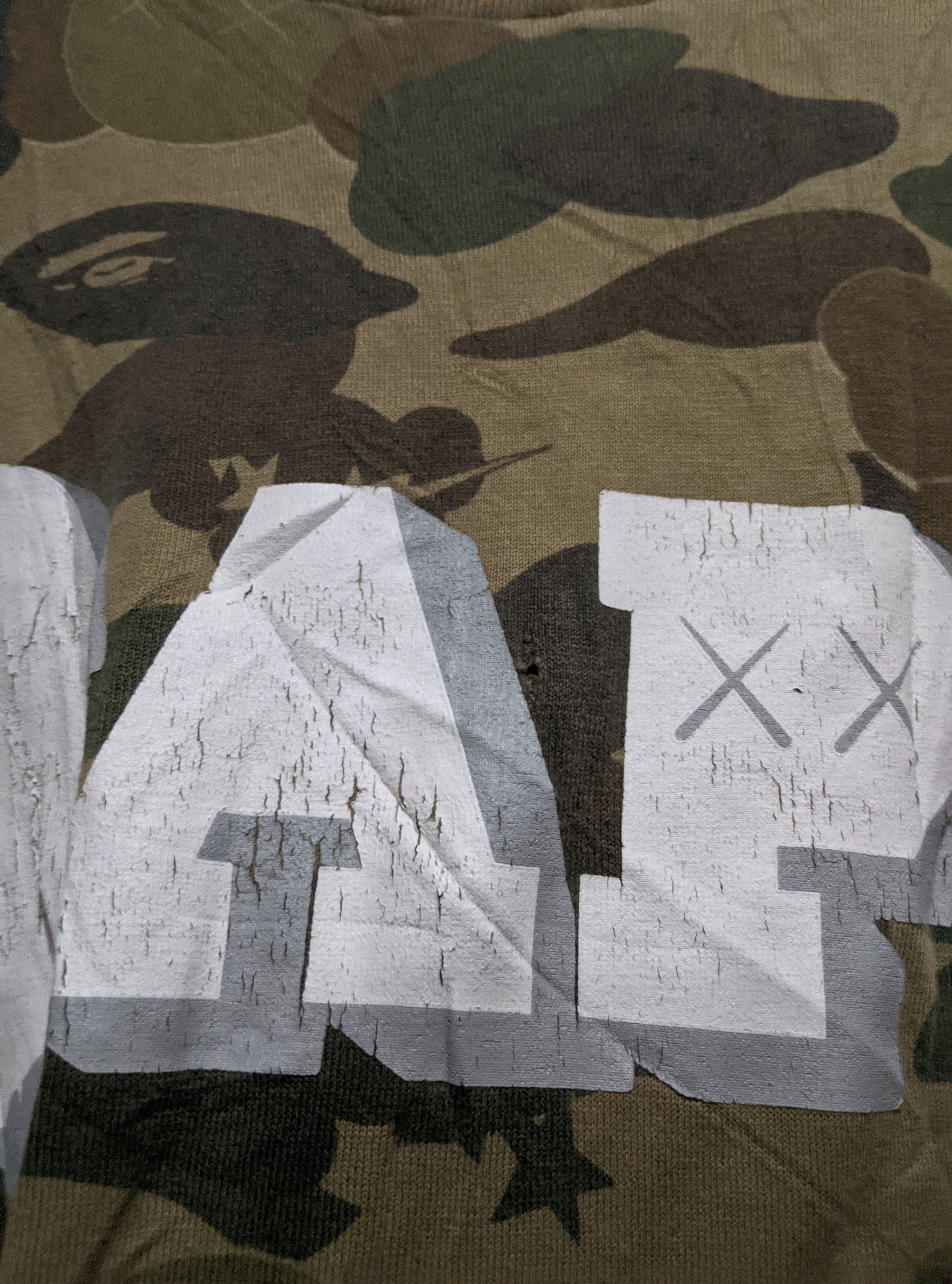 Vintage Vintage 2005 bape x kaws first collab camo t shirt Size US XL / EU 56 / 4 - 11 Thumbnail