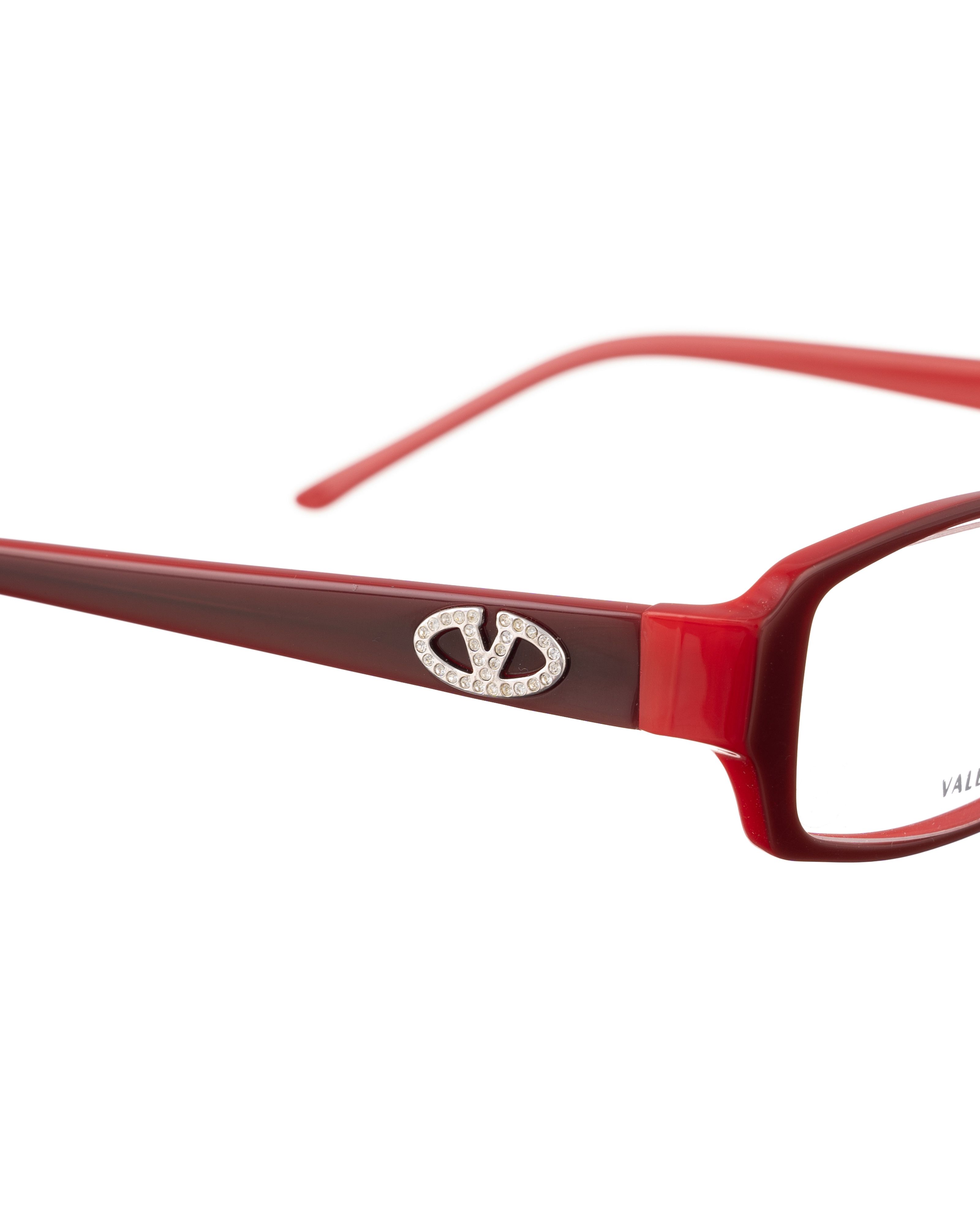 Valentino Valentino 00s Burgundy Glasses with Rhinestones Logo Size ONE SIZE - 1 Thumbnail