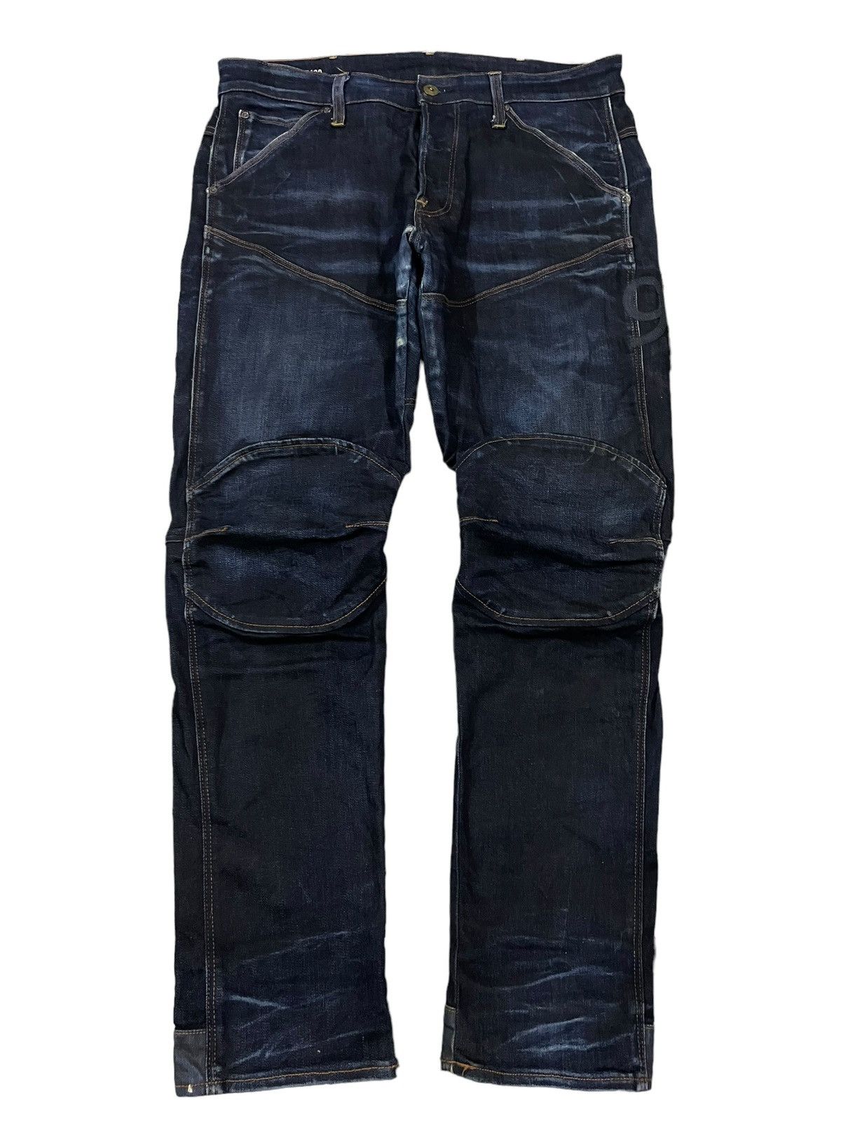 G-Star Vintage G Star Raw Double Knee Denim Pad Biker Pants Jeans Size US 33 - 9 Thumbnail