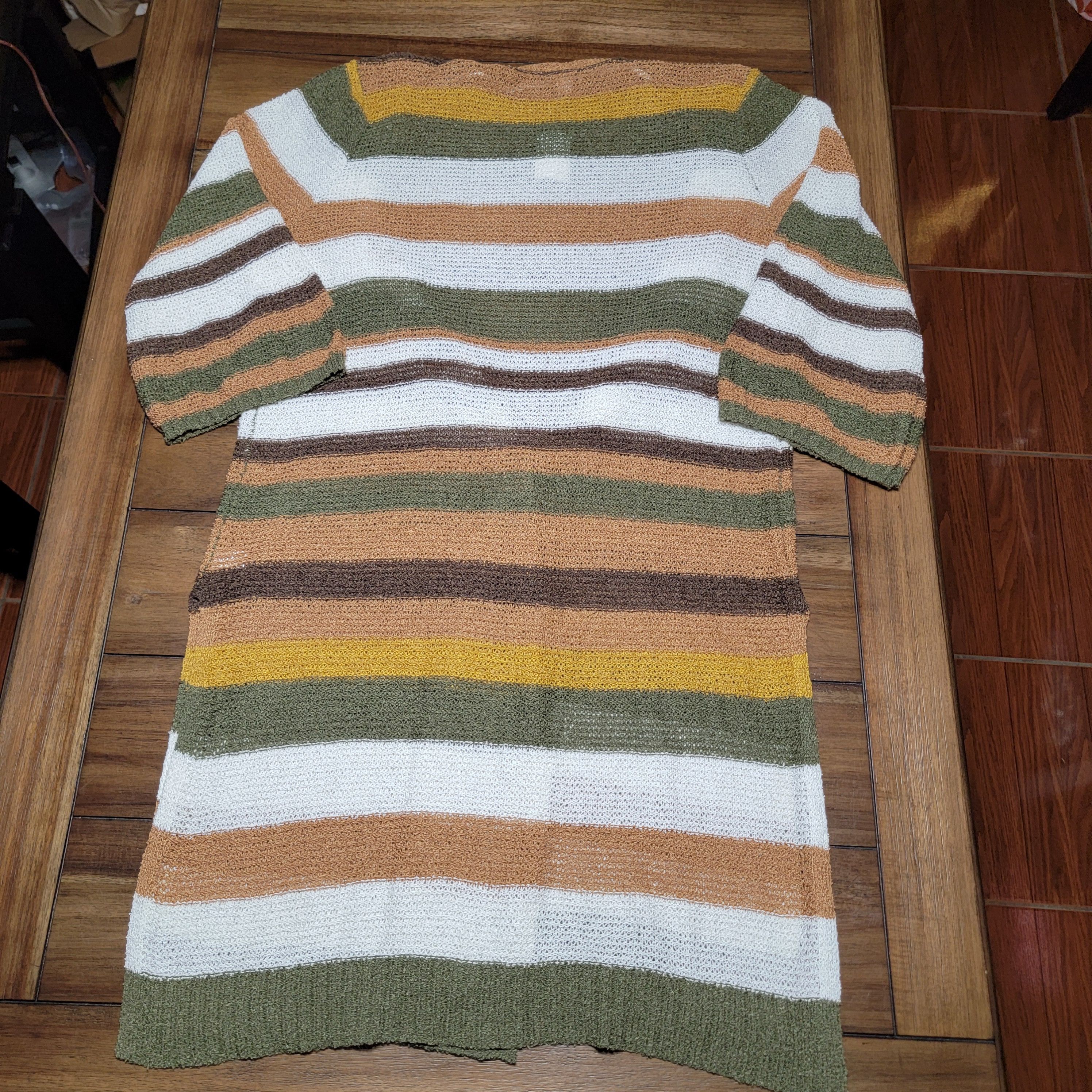 Other Cato Knit Brown Stripes Long Cardigan - Size XL NWT Size XL / US 12-14 / IT 48-50 - 3 Thumbnail