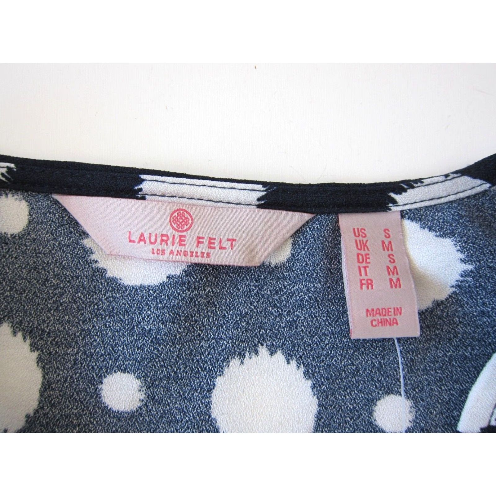 Vintage New Laurie Felt Blue White Polka Dot Long Flare Sleeve Wrap Blouse Women Small Size S / US 4 / IT 40 - 4 Thumbnail