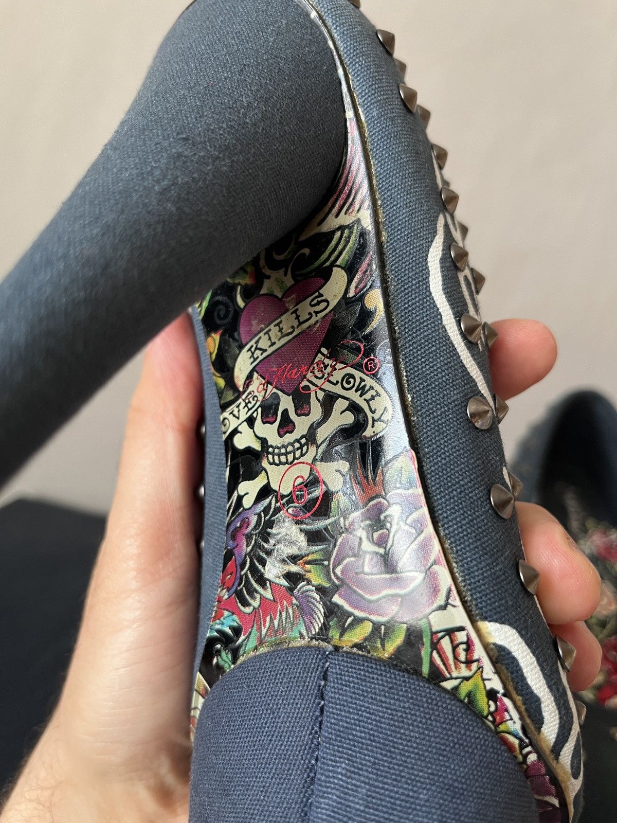 Ed Hardy Ed Hardy Denim Punk Glamour Heels Size US 6 / IT 36 - 20 Thumbnail