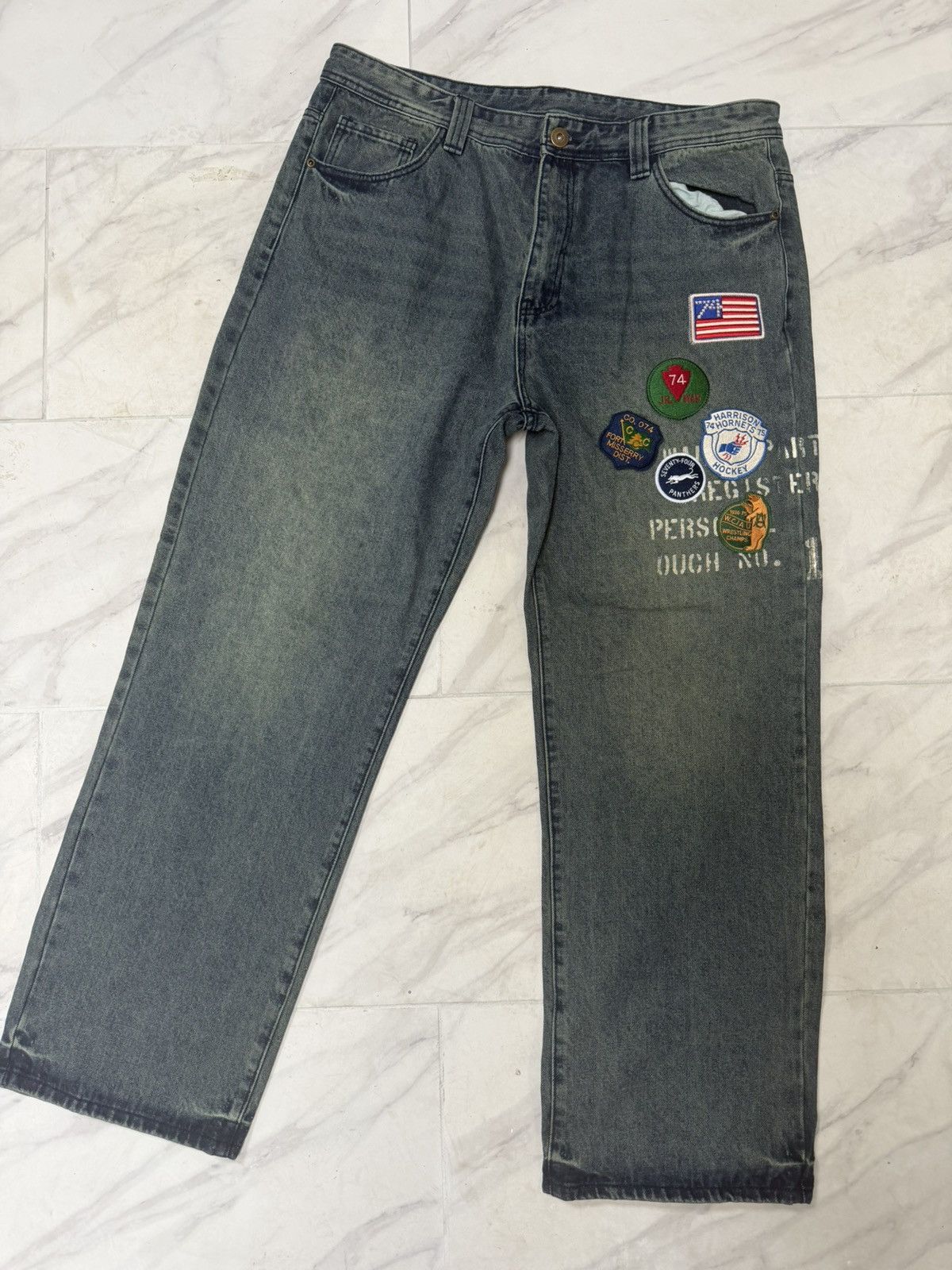 Other 74 IS WAR patch denim jeans Size US 36 / EU 52 - 1 Thumbnail