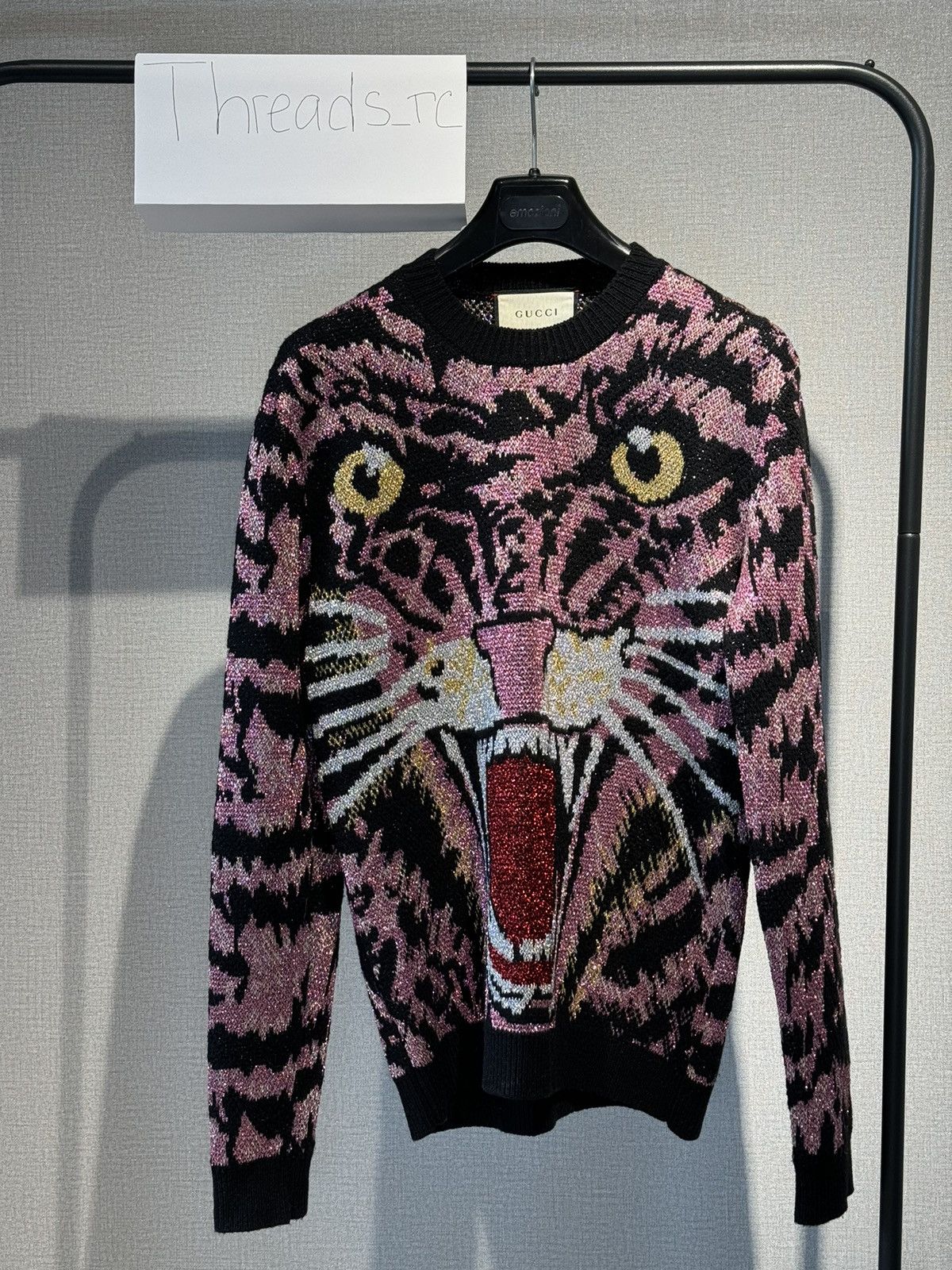 Image of Gucci Lurex Wool Tiger Sweater, Women's (Size XS)