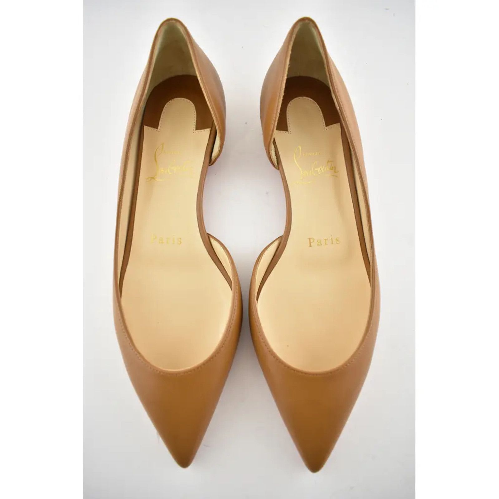 Christian Louboutin Christian Louboutin Iriza Caramel Brown Leather Pointed Toe Size US 5 / IT 35 - 7 Thumbnail