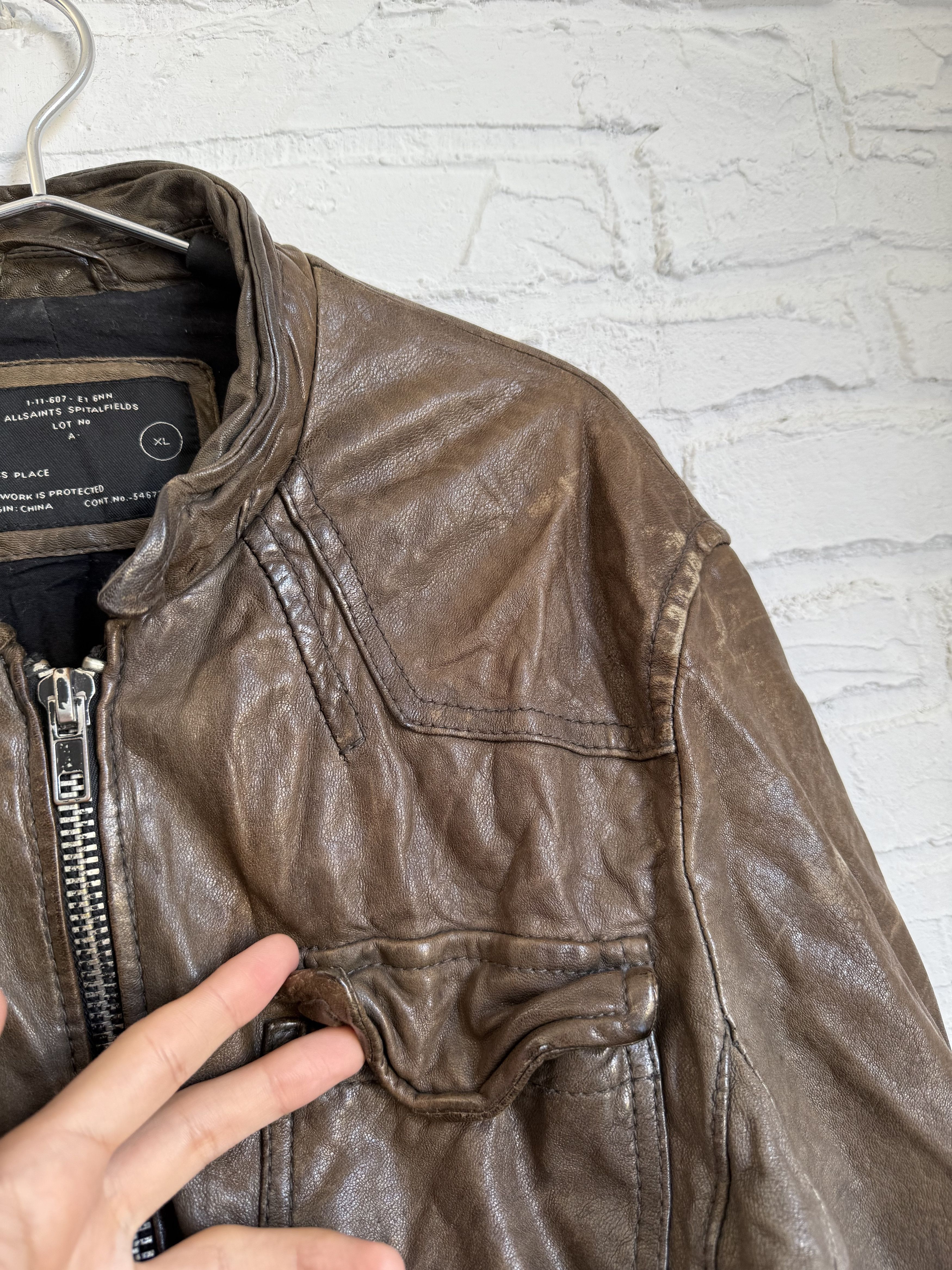 Allsaints Allsaints gradient brown black leather jacket Size US XL / EU 56 / 4 - 7 Thumbnail