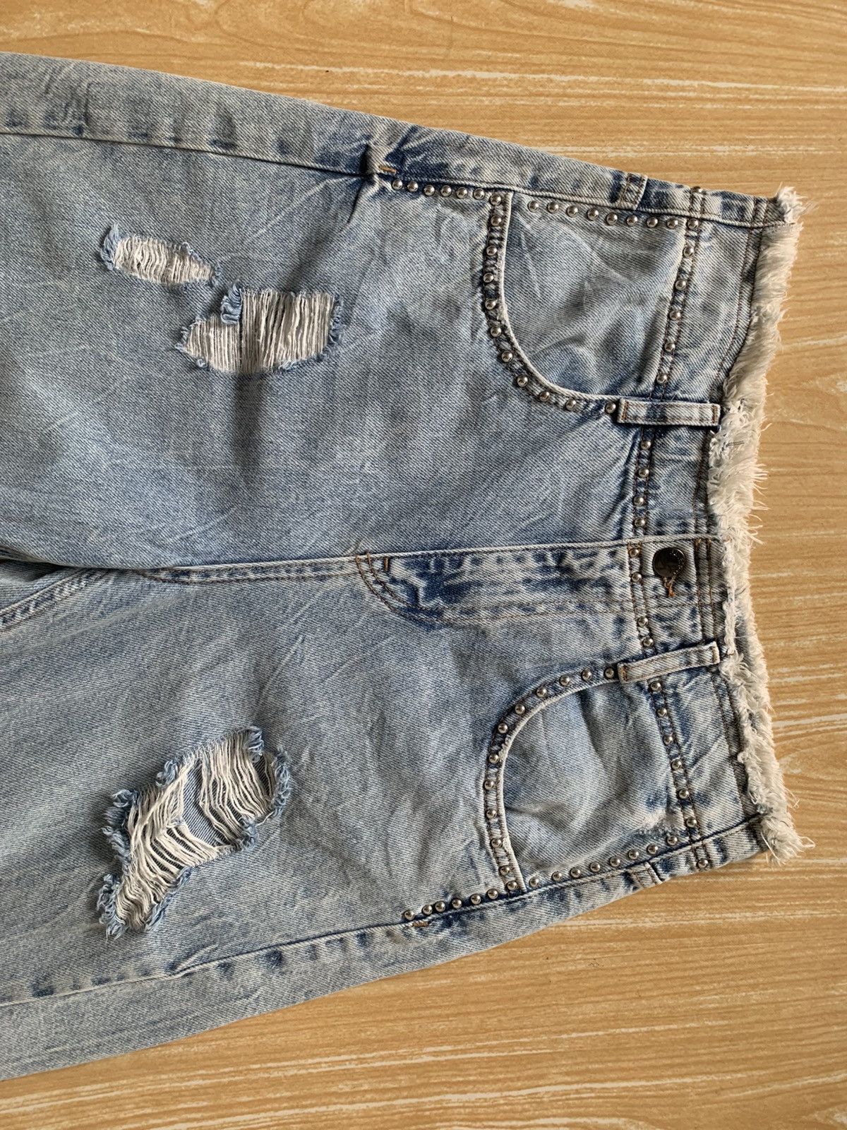 Designer × United Colors Of Benetton Distressed United Colors Of Benetton Stuck Denim Pant Size US 28 / EU 44 - 8 Thumbnail