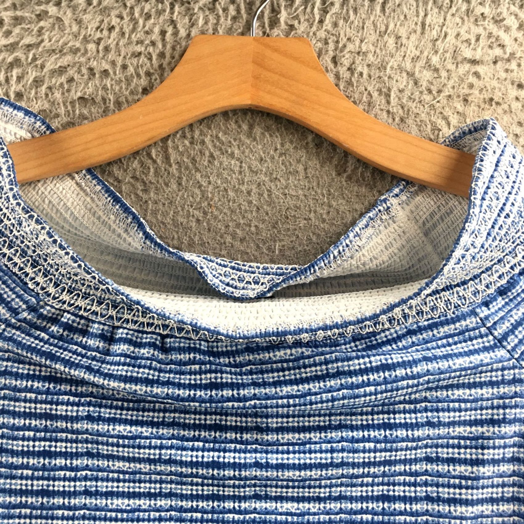 Vintage Cabana Life Top Womens S Blue White Tassel Charleston Coverluxe Smocked NEW Shirt Women S Small Blue White Tassel Charleston Coverluxe Smocked NEW Size S / US 4 / IT 40 - 3 Thumbnail
