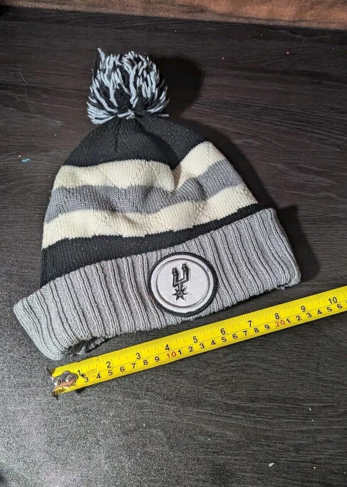 Mitchell & Ness NBA Mitchell And Ness Grey San Antonio Spurs Beanie WPom Pom Size ONE SIZE - 7 Thumbnail