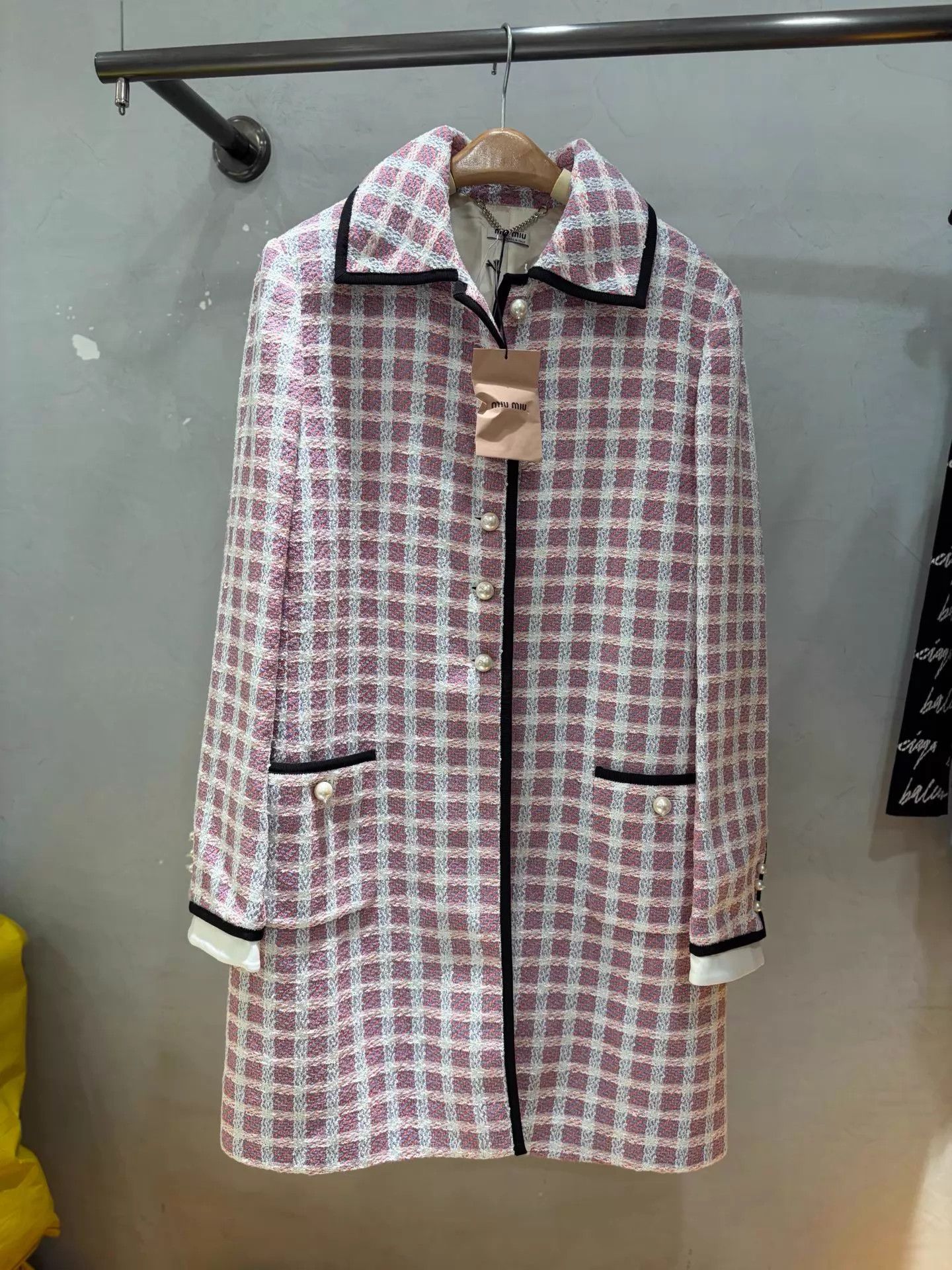 Miu Miu MIU MIU tweed check full sequins coat new tags 40 Size S / US 4 / IT 40 - 1 Thumbnail