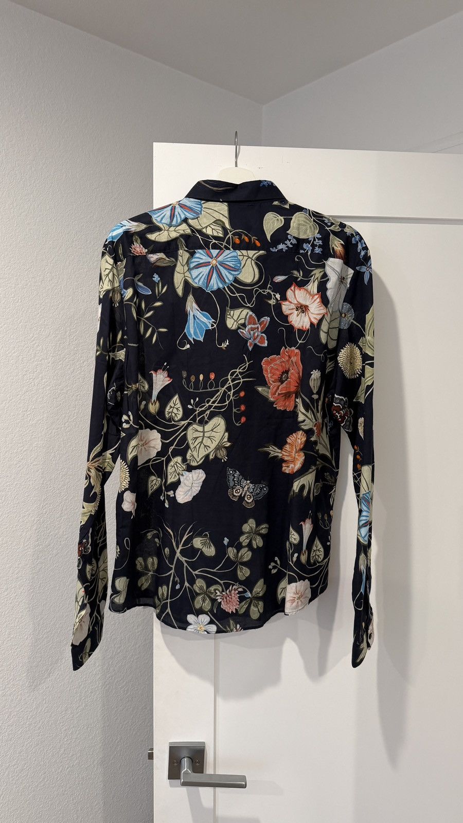 Gucci Gucci Kris Knight Flora Duke Shirt Navy Floral Mens Size US S / EU 44-46 / 1 - 2 Thumbnail