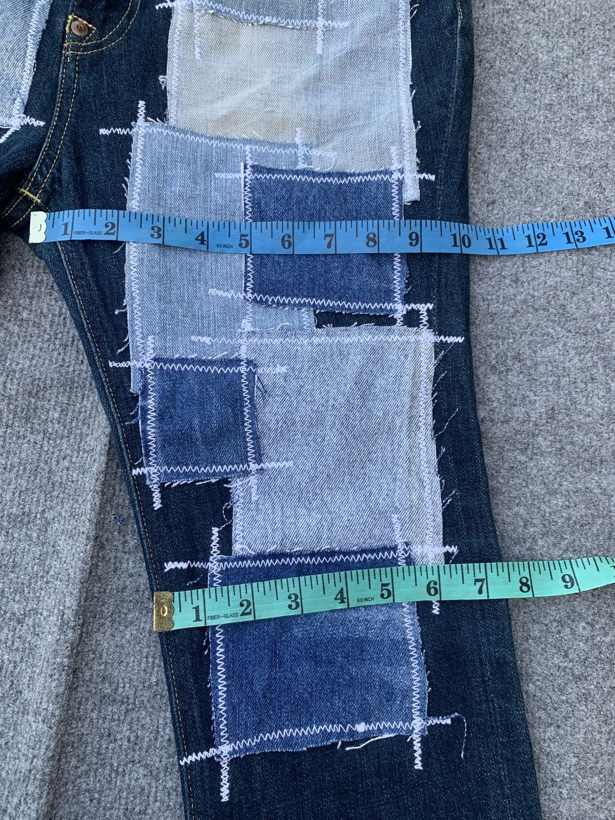 Kapital KAPITAL Indigo Denim Patchwork Kountry Cinch Back Pants Size US 30 / EU 46 - 11 Thumbnail