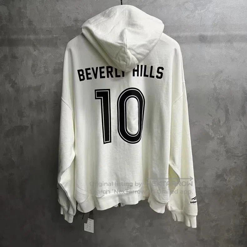Balenciaga Balenciaga Zip-Up Hoodie with Print. Size US XL / EU 56 / 4 - 4 Thumbnail