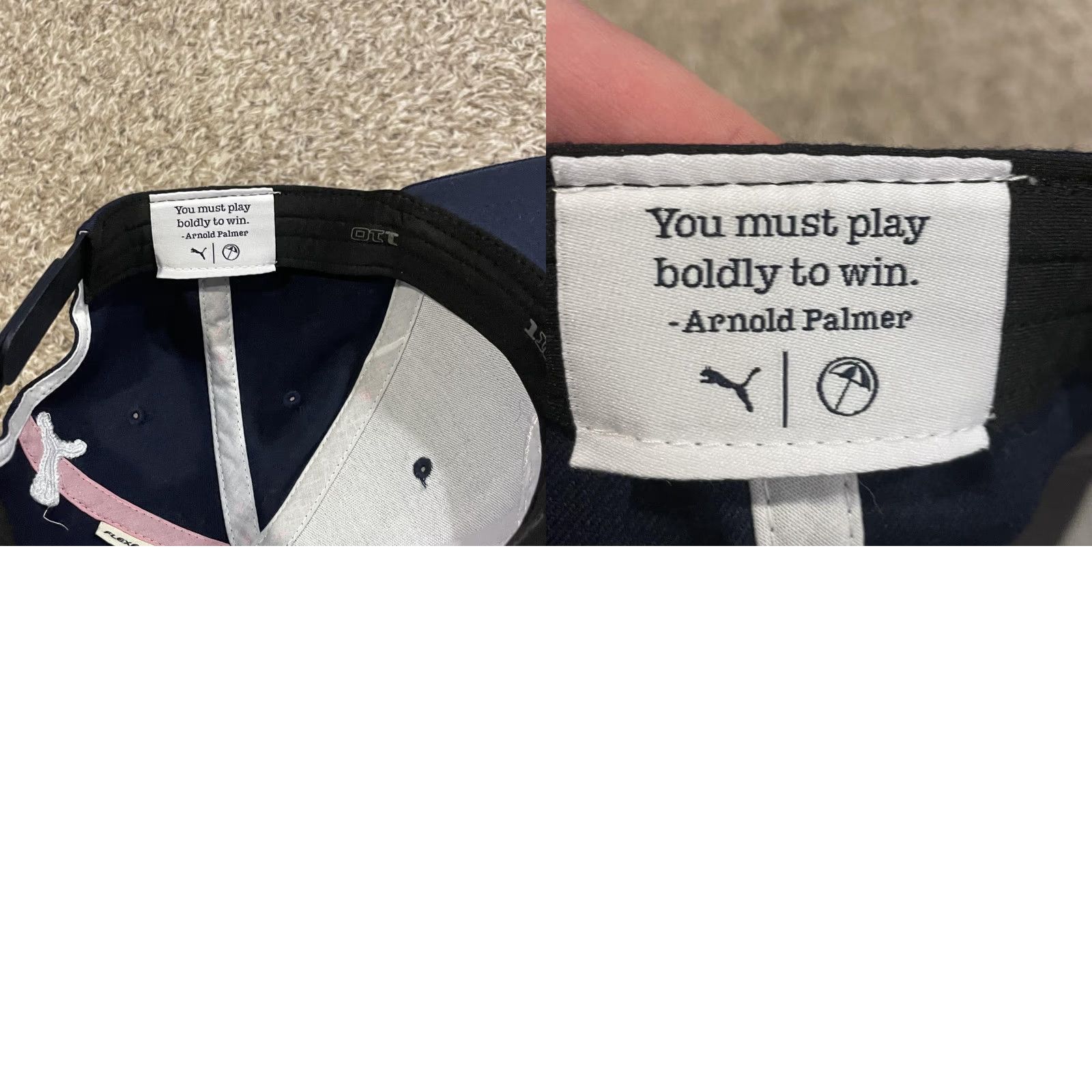 Puma Puma Arnold Palmer Umbrella Golf Hat Snap Back Flexfit One Size Navy Blue Cap Size ONE SIZE - 9 Thumbnail