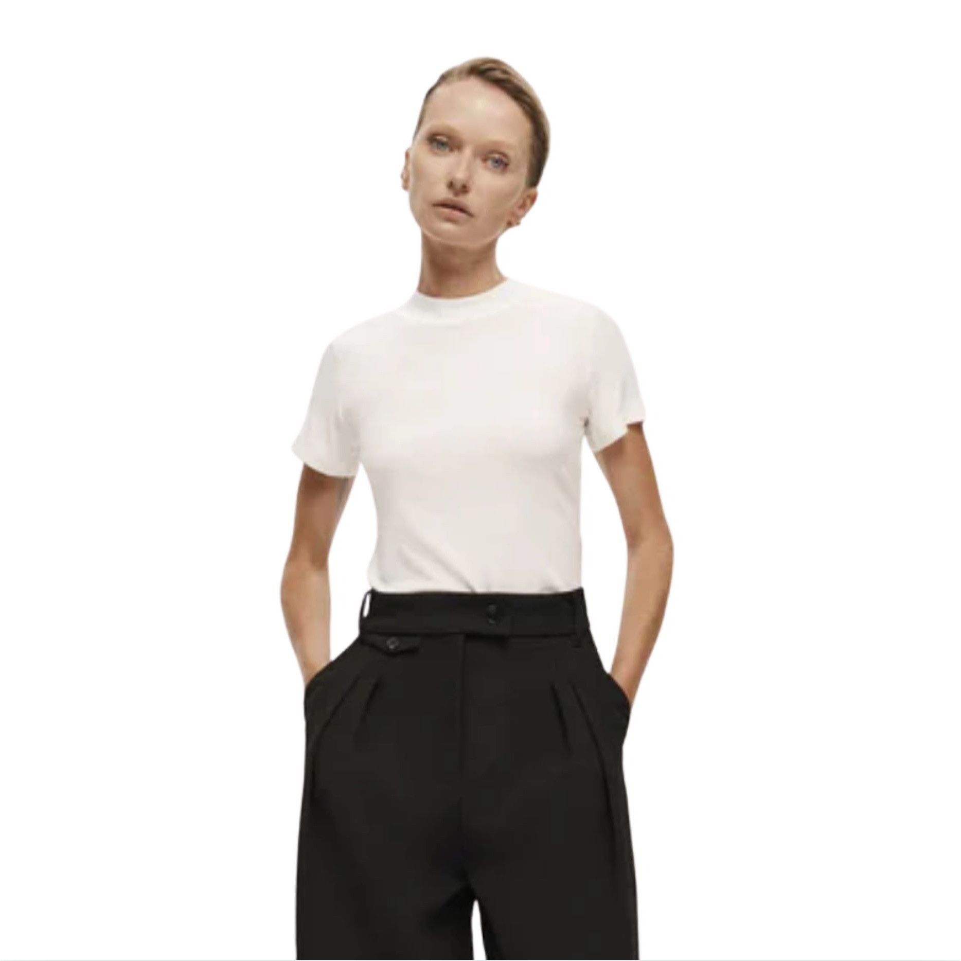 Other HARRIS TAPPER Romeo T-Shirt in Tencel Wool White EUC $249 Sz Size XS / US 0-2 / IT 36-38 - 1 Thumbnail