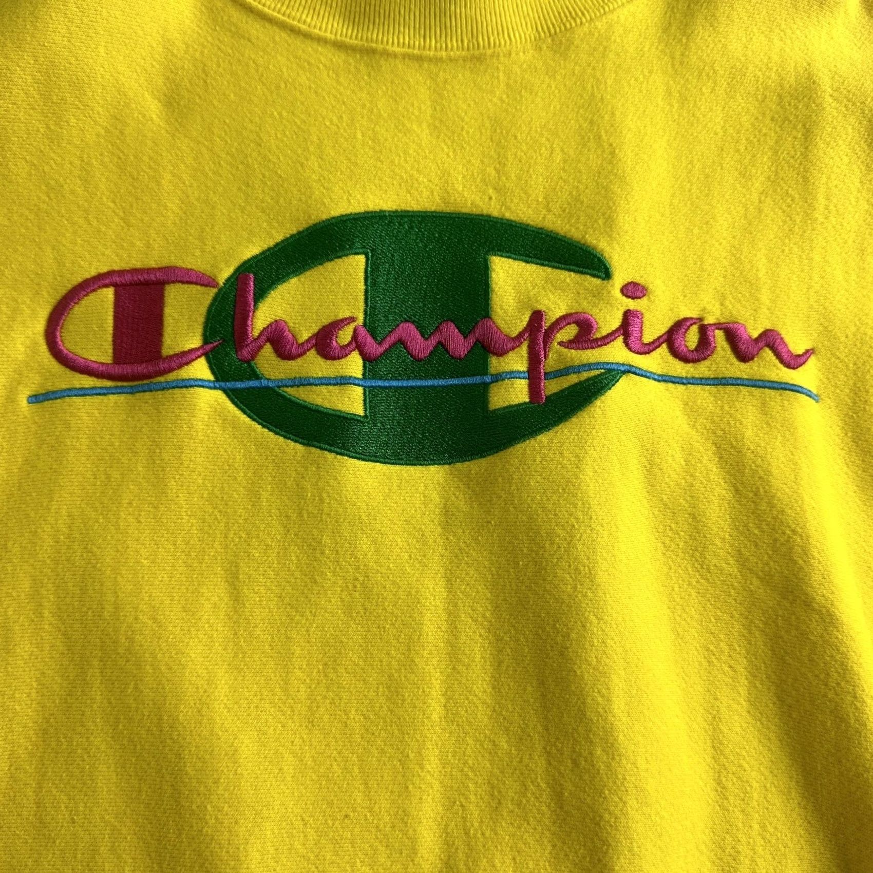 Champion VINTAGE Champion Reverse Weave Sweatshirt Pullover Crew Neck Size M Yellow Mens Size US M / EU 48-50 / 2 - 4 Thumbnail