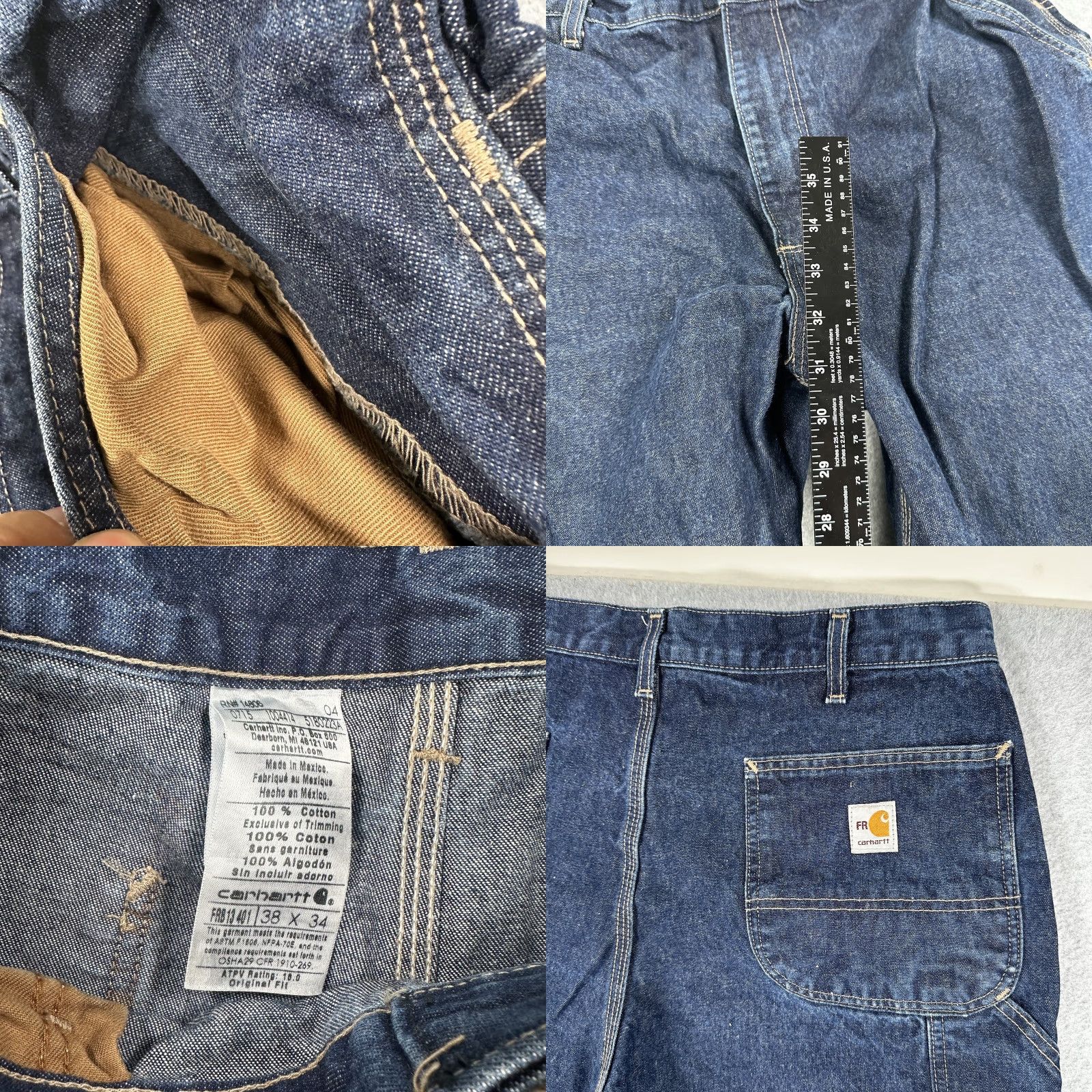 Carhartt Carhartt FR Jeans Mens 38x34 Blue Denim Flame Resistant NFPA 2112 Pants Size US 38 / EU 54 - 8 Thumbnail