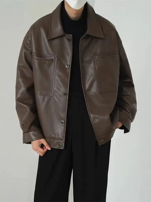 Japanese Brand Midori x Miwa Korean fashion retro faux leather jacket Size US M / EU 48-50 / 2 - 7 Thumbnail