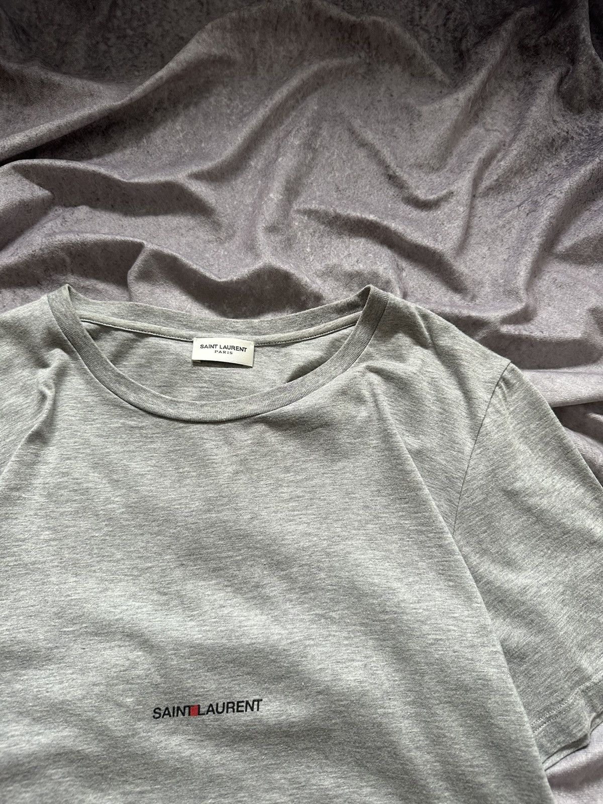 Saint Laurent Paris Saint Laurent Paris Men's Gray Logo T-Shirt Size Small Size US S / EU 44-46 / 1 - 6 Thumbnail