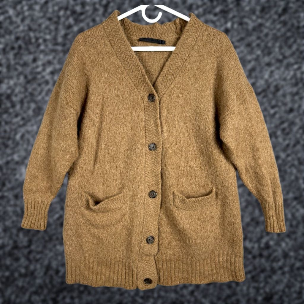 Vintage Jenni Kayne Cardigan Sweater Women's Small Brown Alpaca Wool Blend Vintage? No Size S / US 4 / IT 40 - 1 Thumbnail