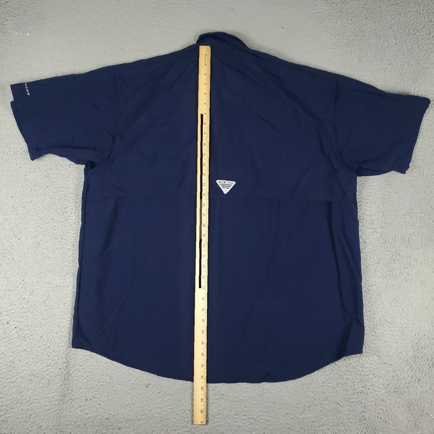 Vintage Columbia Shirt Mens XL Navy Blue PFG Vented Fishing Button Up Short Sleeve Size US XL / EU 56 / 4 - 3 Thumbnail