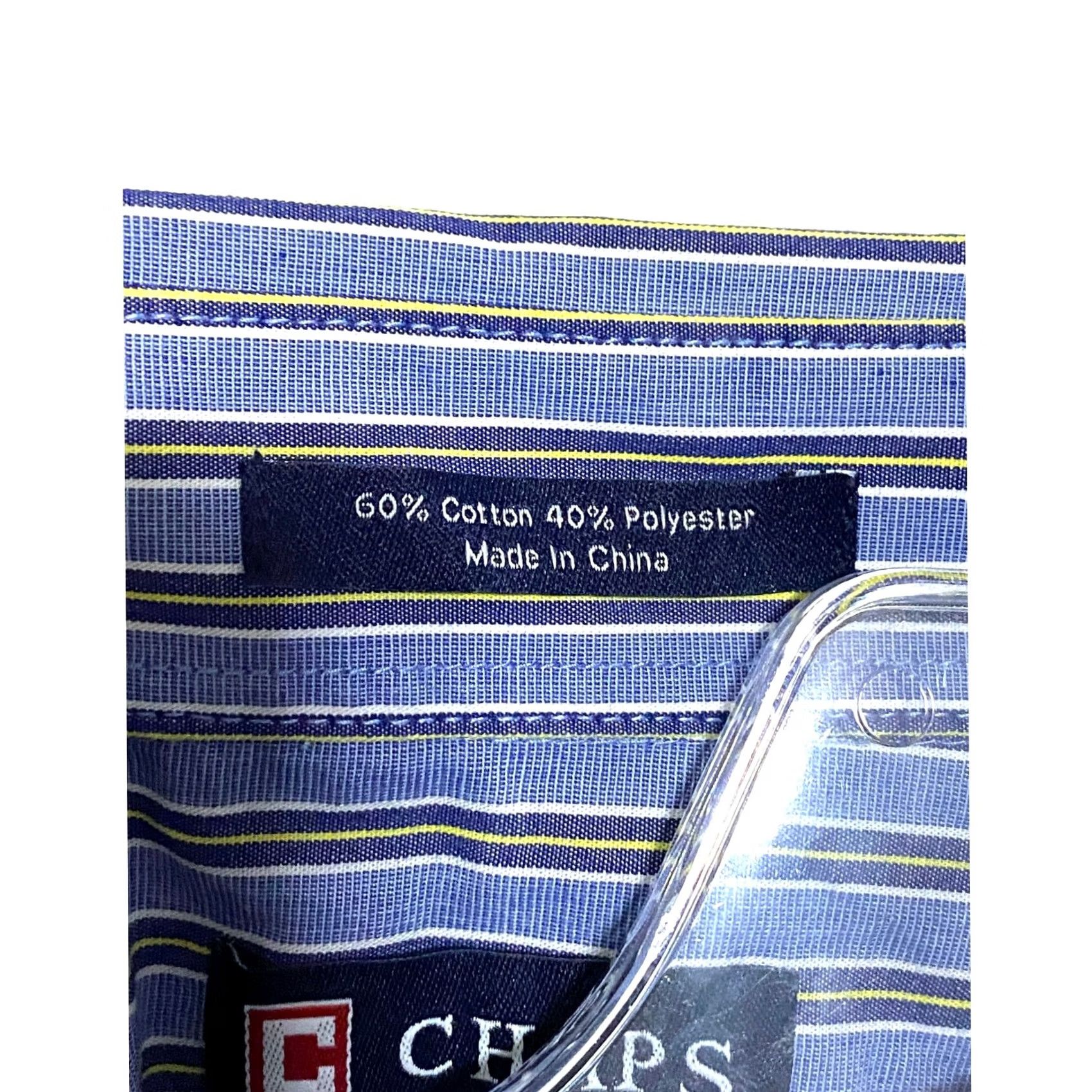 Chaps Chaps Dress Shirt Mens 15.5 34/35 M Wrinkle Resistant Button-Down Blue Striped Casual Business Size US L / EU 52-54 / 3 - 6 Thumbnail