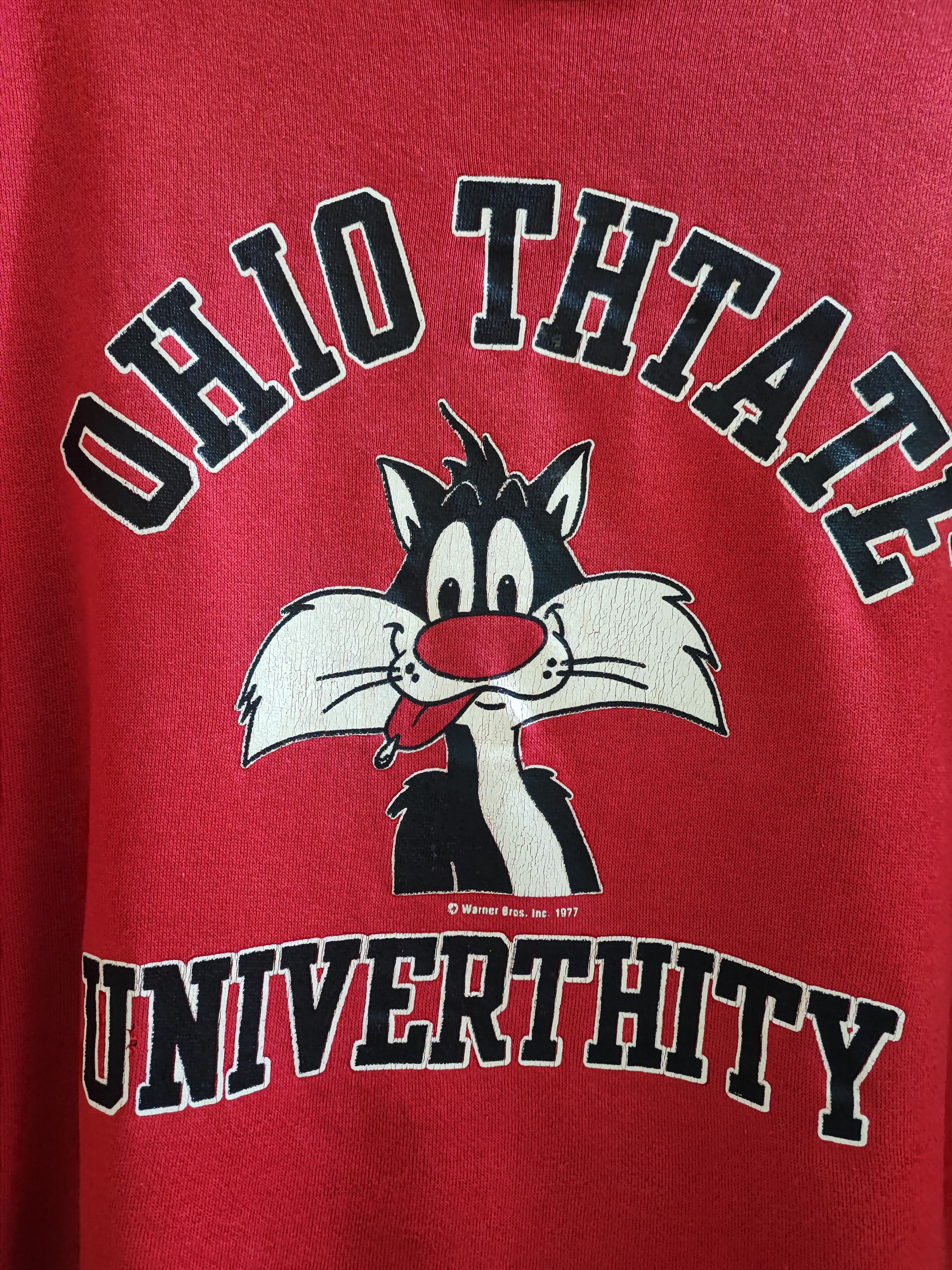 Vintage × Warner Bros Vintage Artex Sweatshirt Sylvester Ohio State University Size US L / EU 52-54 / 3 - 2 Thumbnail