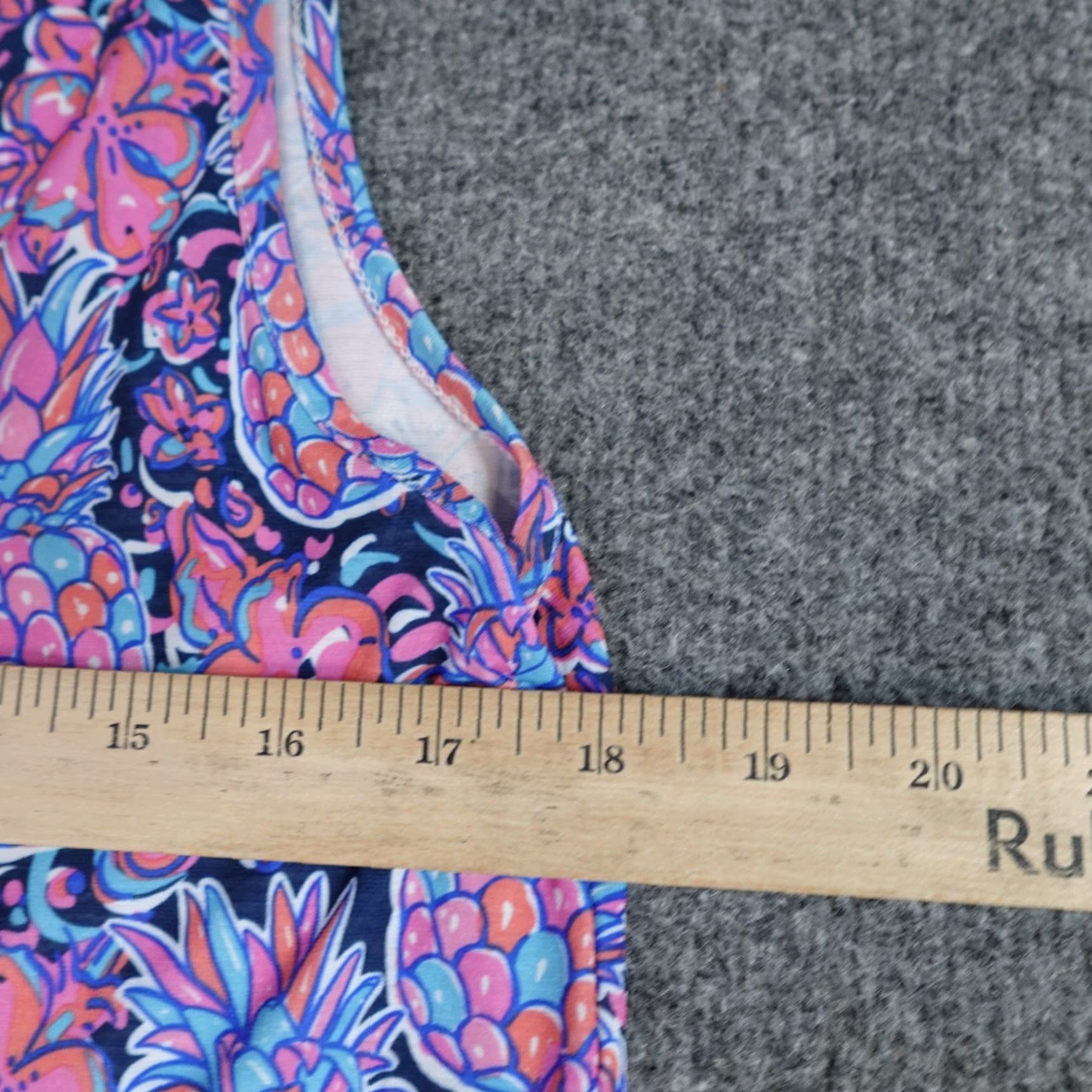 Vintage Simply Southern Dress Midi A-Line Sleeveless Blue Pineapples XS? Size M / US 6-8 / IT 42-44 - 6 Thumbnail