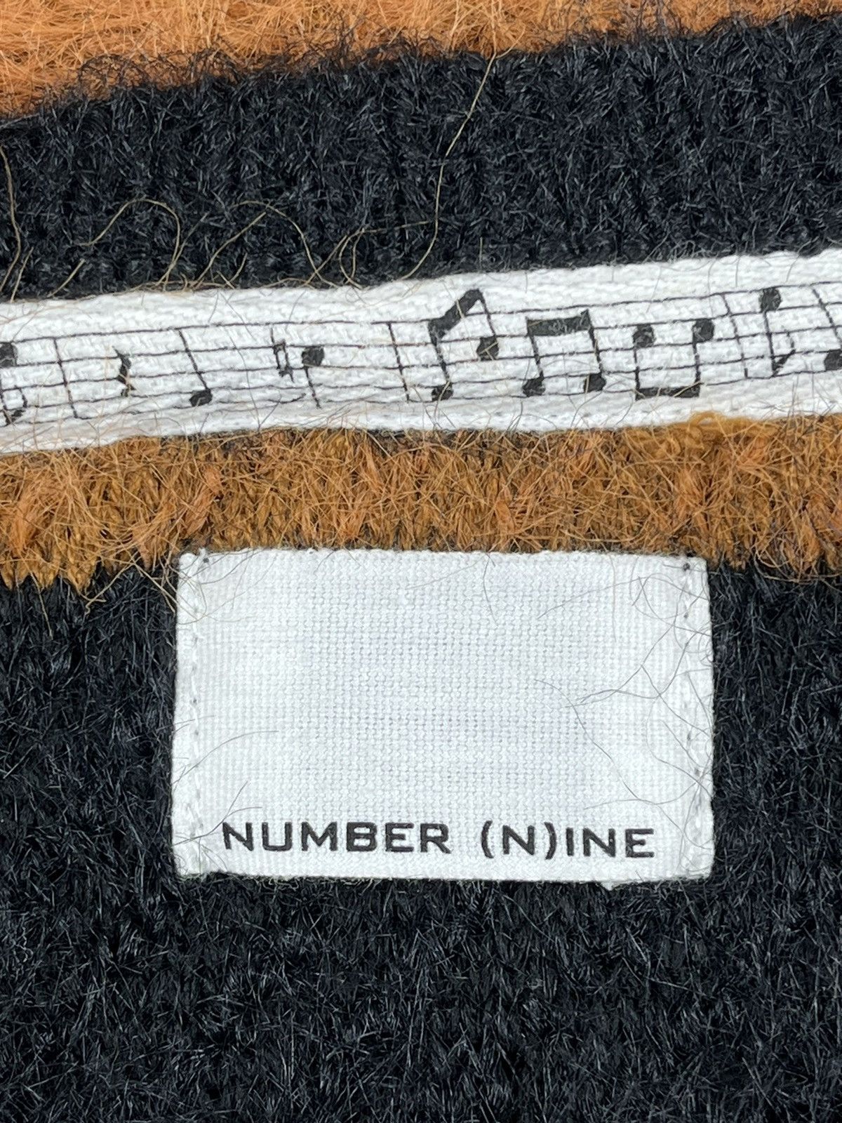 Number (N)ine Number (N)ine Mohair Furry Striped Sweater Orange Size US L / EU 52-54 / 3 - 4 Thumbnail