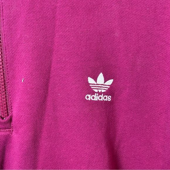 Adidas Adidas Sweatshirt Women M Burgundy Red 1/4 Zip Pullover Size M / US 6-8 / IT 42-44 - 3 Thumbnail
