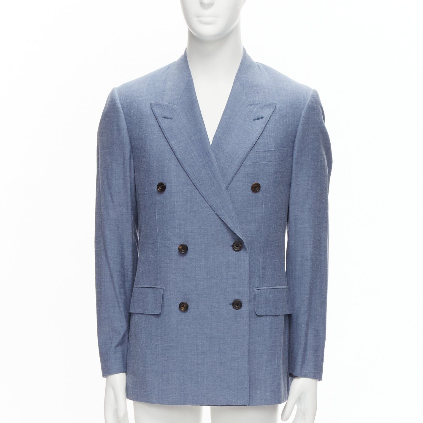 Other KINGSMAN blue wool cotton double breasted blazer jacket IT50 L Size 50R - 1 Thumbnail