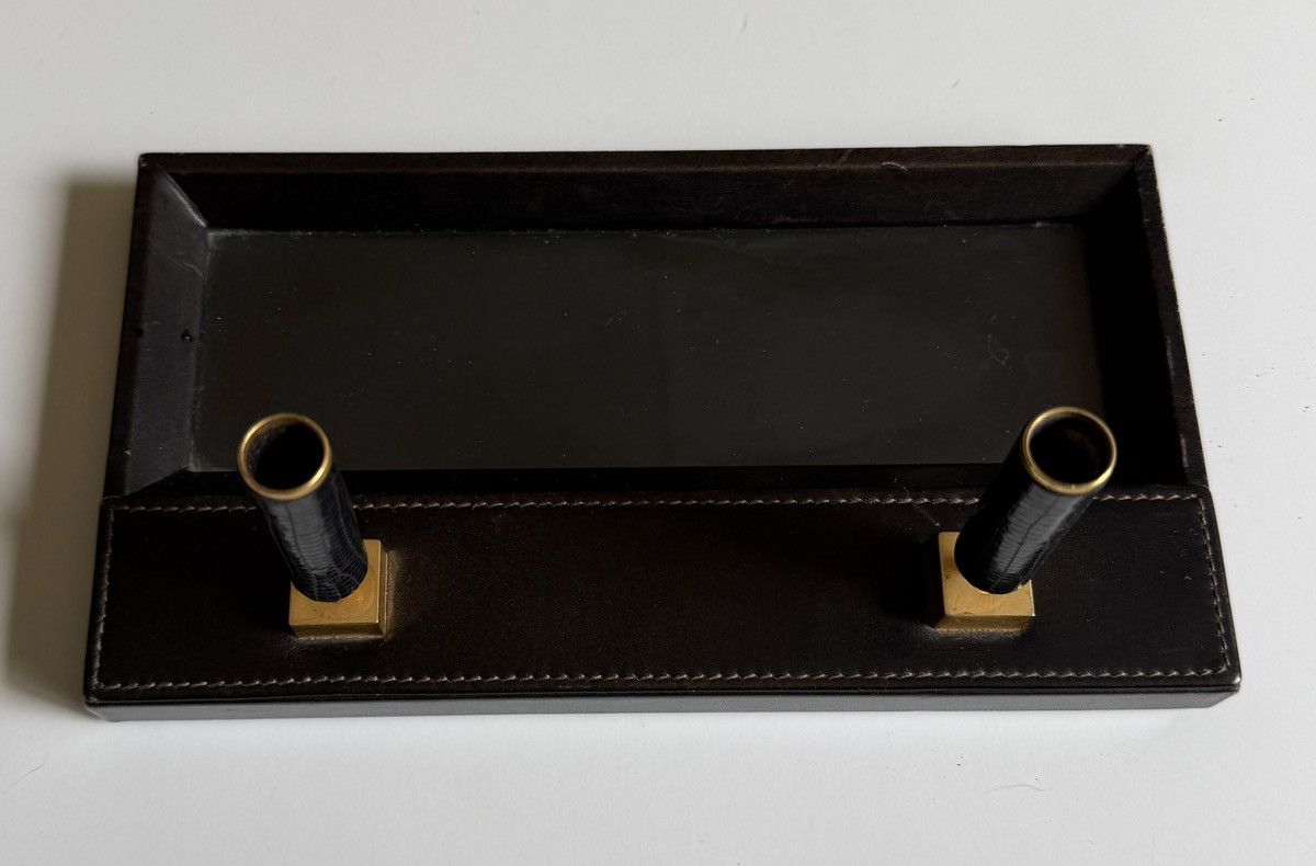 Gucci Vintage Gucci Dual Pen Holder Desk Set | Leather & Lizard Size ONE SIZE - 5 Thumbnail