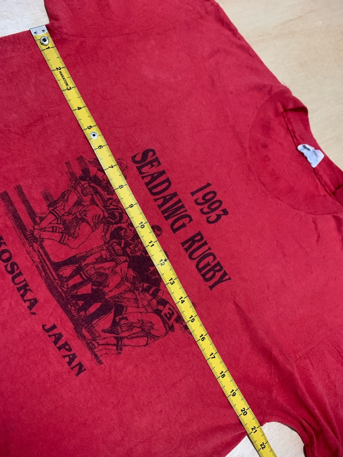 Hanes × Vintage Vintage 90s Seadawg Rugby Yokosuka Japan Tshirt Size US L / EU 52-54 / 3 - 6 Thumbnail