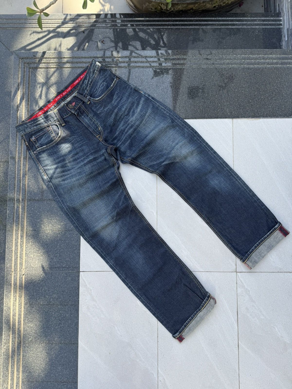 Edwin × Vintage 90’s EDWIN 503 JAPANESE BRAND POCKET LOGORETRO SALVEGE DENIM Size US 32 / EU 48 - 2 Thumbnail