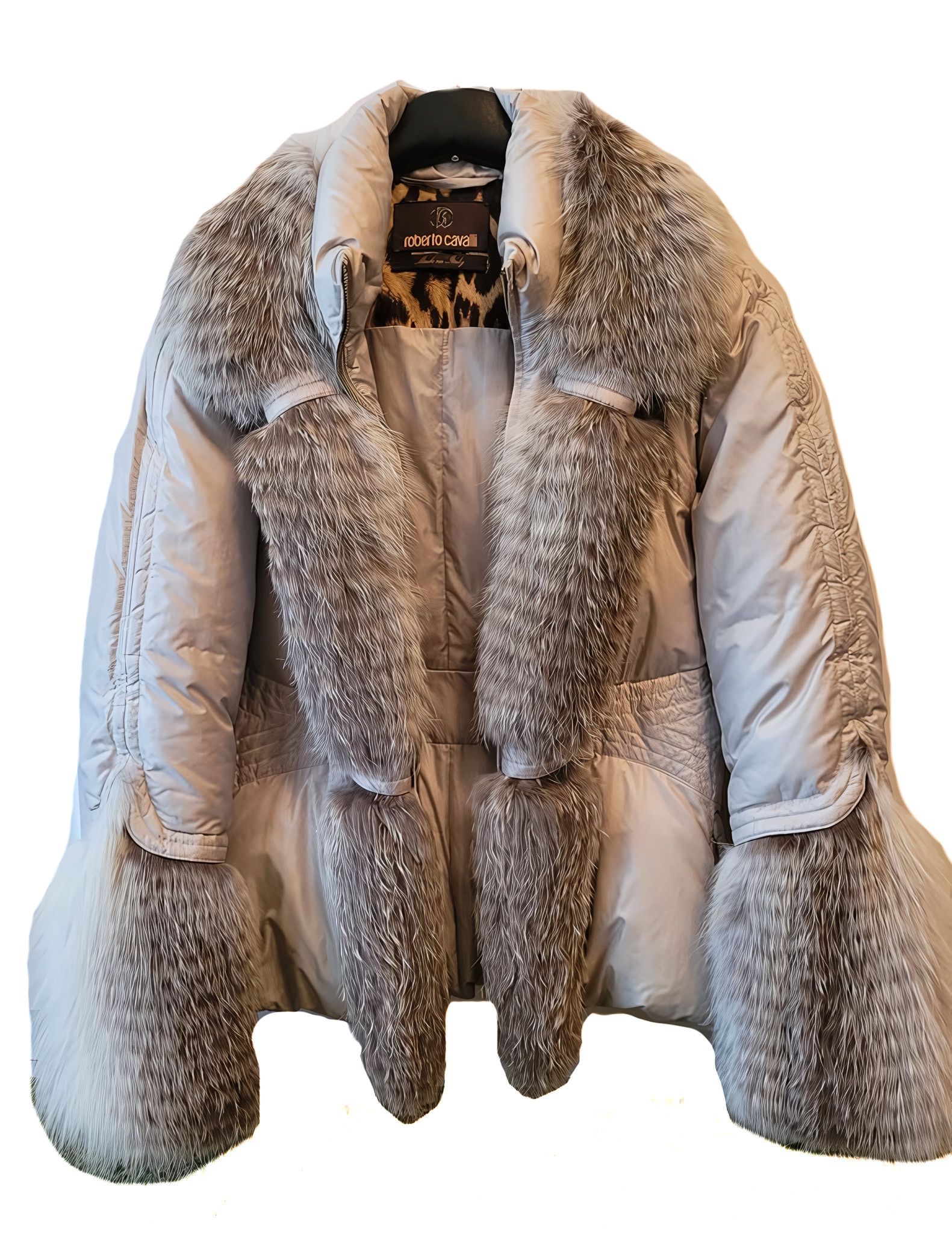 Roberto Cavalli FOX FUR GOOSE DOWN JACKET Size M / US 6-8 / IT 42-44 - 1 Thumbnail