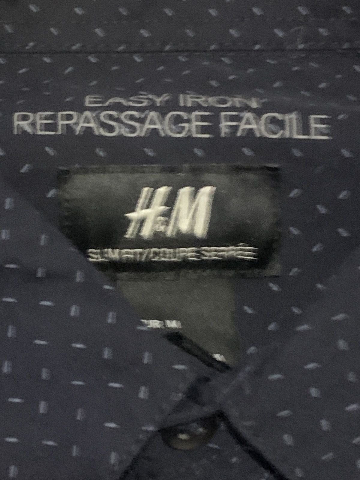 H&M Dark blue H&M button up MEDIUM Size 44L - 4 Thumbnail