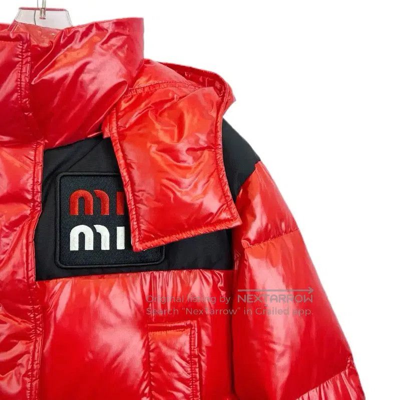 Miu Miu Miu Miu Red Long Puffer Jacket for Women . Size S / US 4 / IT 40 - 3 Thumbnail