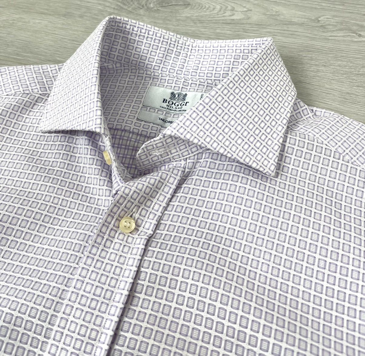 Boggi Boggi Milano Tailored Fit Structure Shirt Size US M / EU 48-50 / 2 - 4 Thumbnail
