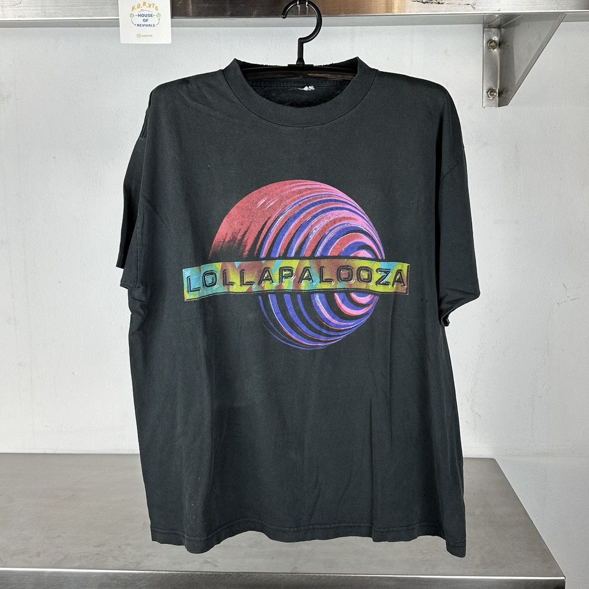 Vintage 1996 Lollapalooza Music Festival T-Shirt Size L Giant Tag Black outlet Tee 90s