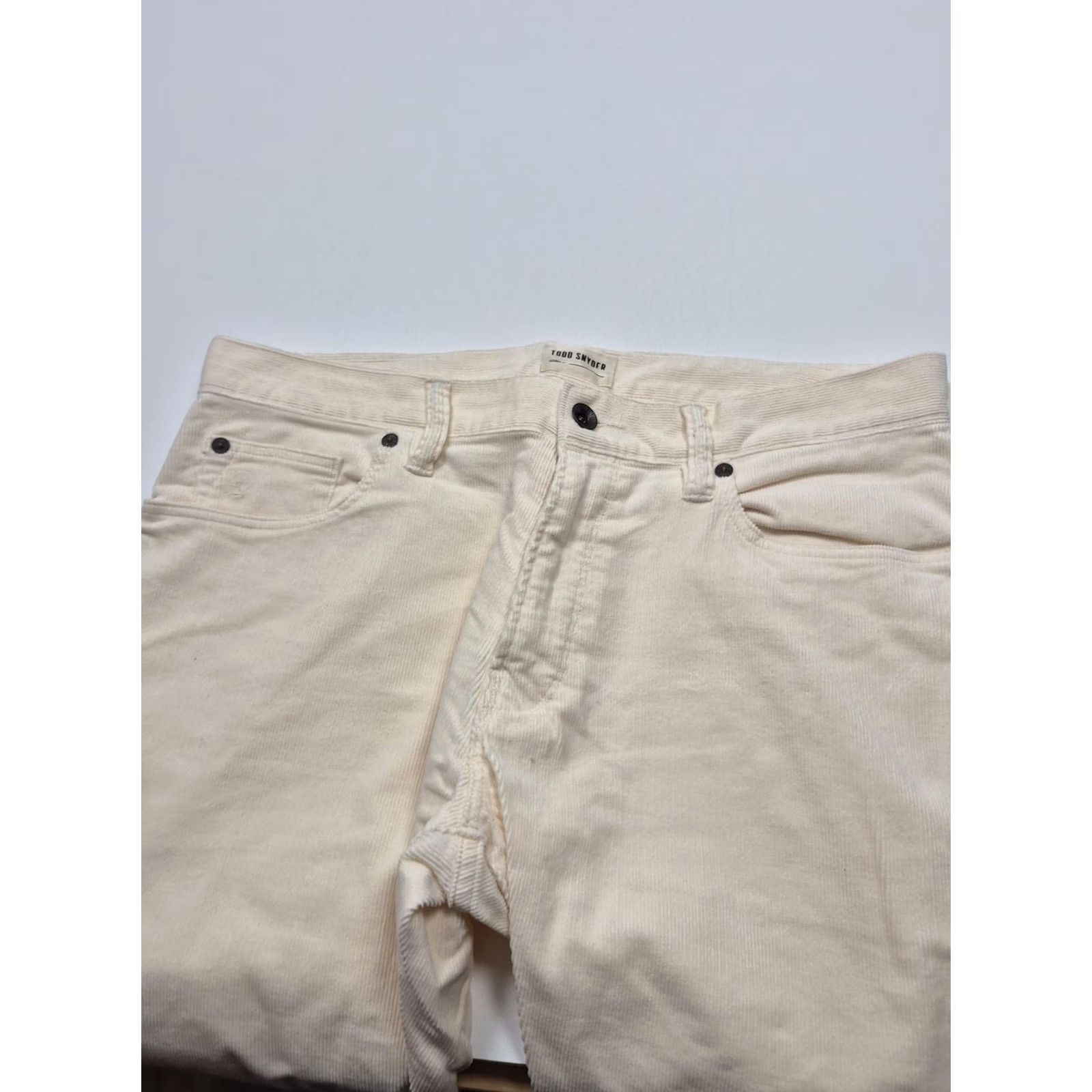 Todd Snyder Todd Snyder Pants Mens 31x30 White Corduroy Chino Slim Fit Stretch Casual Size US 31 - 2 Thumbnail