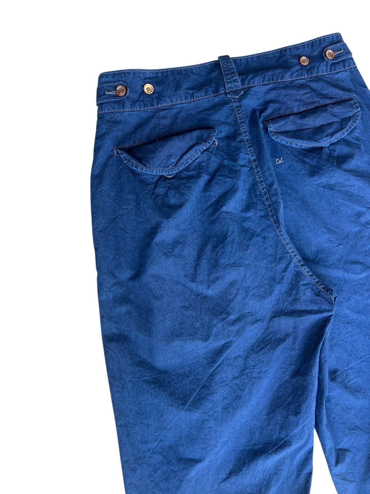 45rpm × Indigo 45rpm Japan Indigo Cotton Poplin Gurkha Trouser Pant Loose Size US 32 / EU 48 - 14 Thumbnail