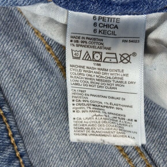 Old Navy Old Navy High Rise Straight Jean Women Blue Distressed 6 Size 28" / US 6 / IT 42 - 8 Thumbnail